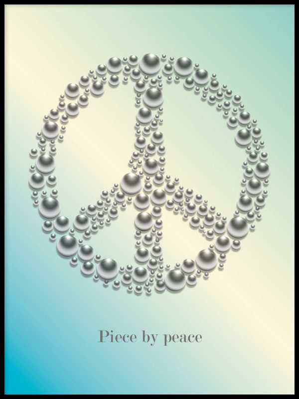 Peace with text, turquoise Online-Schn?ppchen