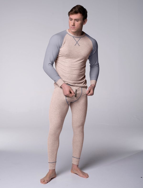 Mens Ribbed Pyjama Sets - Comfort Cream Im Angebot – Bild 3