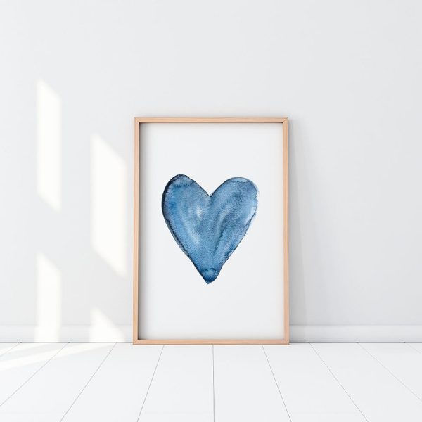 Watercolour heart, blue Online-Verkauf – Bild 3