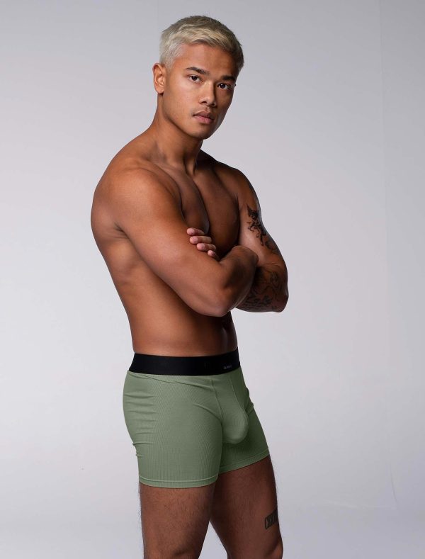 Mens Classic Ribbed Boxers - Green Online-Verkauf – Bild 5