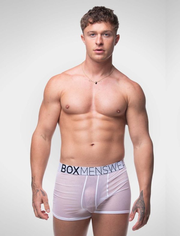 All Over Mesh Boxers - White Rabatt