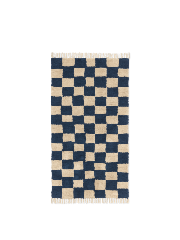 Mara Washable Rug - Deep Blue Warm Sand Zu verkaufen